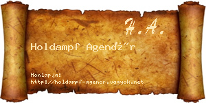 Holdampf Agenór névjegykártya